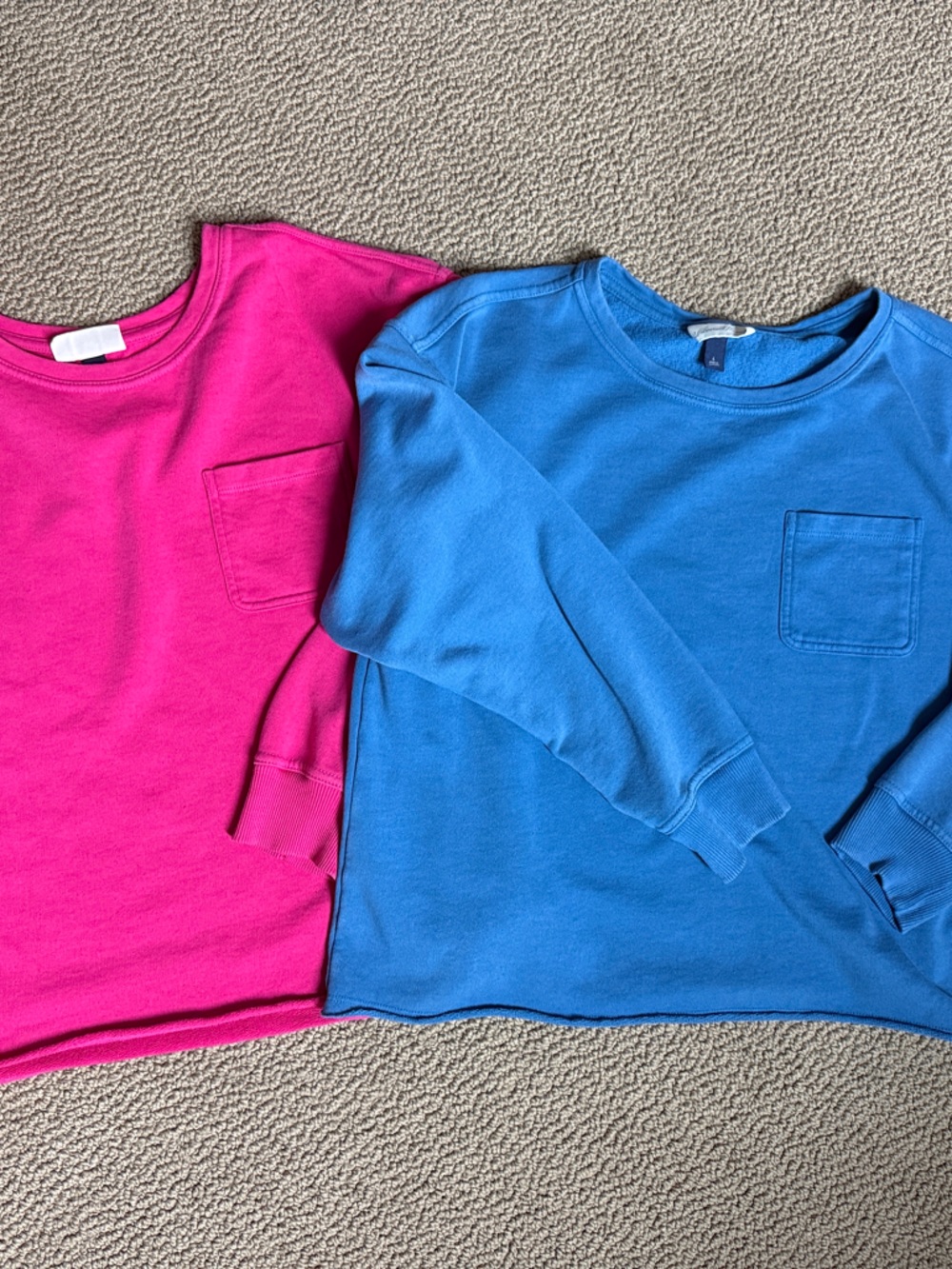 Universal Thread Kids Long Sleeve Pocket Sweatshirts in Hot Pink and Blue